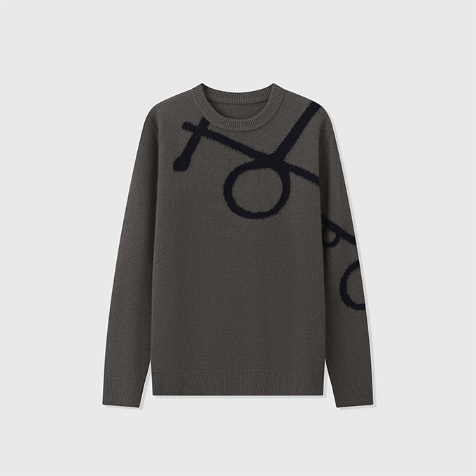 hermes maxi crew neck knit sweater
